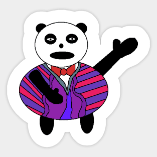 pixel art panda bear waving hi Sticker